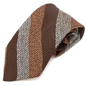 Damon Vintage Retro Brown Striped 60's 70's Necktie Neck Tie